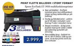 CBC Epson EcoTank ET-3950 multifunktionsprinter tilbud