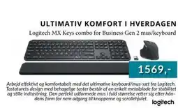 CBC Logitech MX Keys combo for Business Gen 2 mus/keyboard tilbud