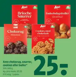 Coop 365 Amo chokorug, snurrer, cookies eller boller tilbud