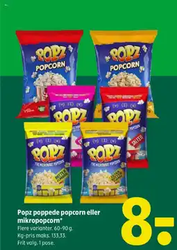 Coop 365 Popz poppede popcorn eller mikropopcorn tilbud