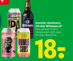 Coop 365 Anarkist, Humlesovs, Willemoes PA eller Willemoes øl tilbud