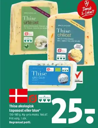 Coop 365 Thise økologisk tapasost eller blue tilbud