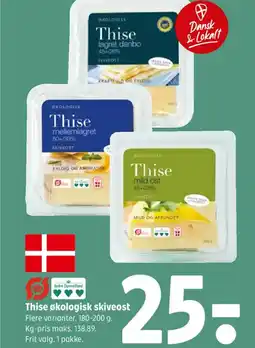 Coop 365 Thise økologisk skiveost tilbud