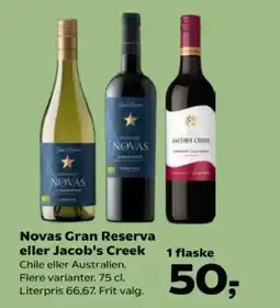 SuperBrugsen Novas Gran Reserva eller Jacob's Creek tilbud
