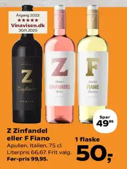 SuperBrugsen Z Zinfandel eller F Fiano tilbud