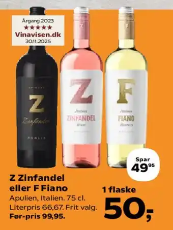 SuperBrugsen Z Zinfandel eller F Fiano tilbud