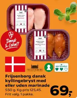 SuperBrugsen Frijsenborg dansk kyllingebryst med eller uden marinade tilbud