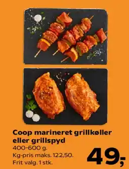 SuperBrugsen Coop marineret grillkøller eller grillspyd tilbud