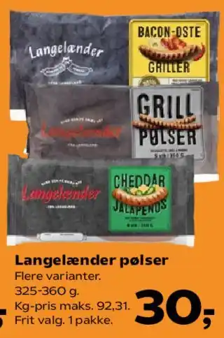 SuperBrugsen Langelænder pølser tilbud