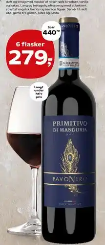 SuperBrugsen Pavonero Primitivo di Manduria tilbud
