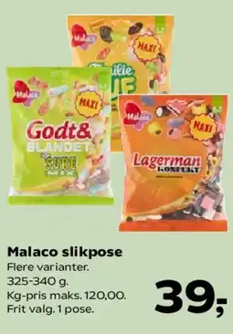 SuperBrugsen Malaco slikpose tilbud