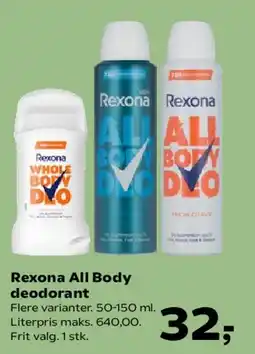 SuperBrugsen Rexona All Body deodorant tilbud