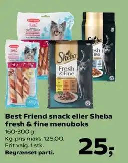 SuperBrugsen Best Friend snack eller Sheba fresh & fine nuboks tilbud