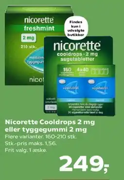SuperBrugsen Nicorette Cooldrops 2 mg eller tyggegummi 2 mg tilbud