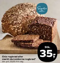 SuperBrugsen Chia rugbrød eller mørkt durumkerne rugbrød tilbud