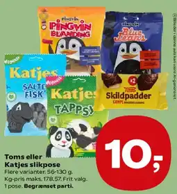 SuperBrugsen Toms eller Katjes slikpose tilbud