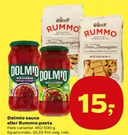 Kvickly Dolmio sauce eller Rummo pasta tilbud