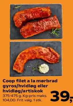 Kvickly Coop filet a la merbrød (gyros / hvidløg / artiskok) tilbud