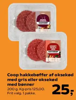Kvickly Coop hakkebøffer af oksekød tilbud