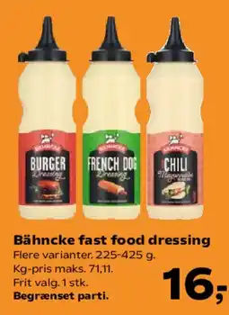 Kvickly Bähncke fast food dressing tilbud