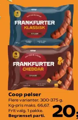 Kvickly Coop pølser tilbud