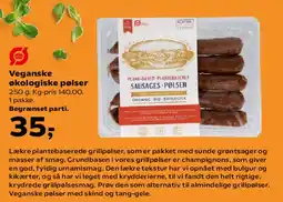 Kvickly Veganske økologiske pølser tilbud