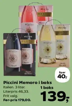 Kvickly Piccini Memoro i boks tilbud