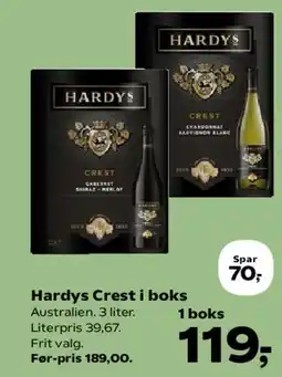 Kvickly Hardys Crest i boks tilbud
