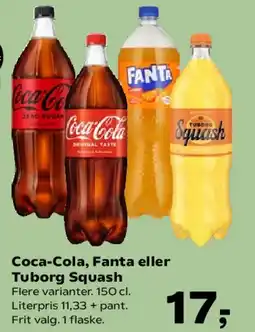 Kvickly Coca-Cola, Fanta eller Tuborg Squash tilbud