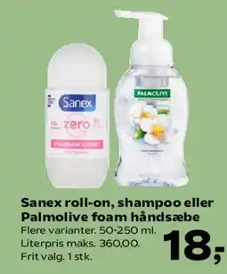 Kvickly Sanex roll-on, shampoo eller Palmolive foam håndsæbe tilbud