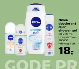Kvickly Nivea deodorant eller shower gel tilbud