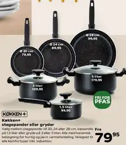 Kvickly Køkken+ stegepander eller gryder tilbud