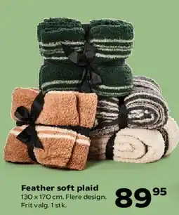 Kvickly Feather soft plaid tilbud