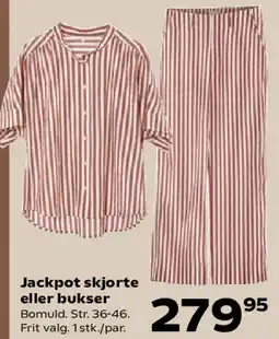 Kvickly Jackpot skjorte eller bukser tilbud