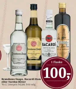 Dagli'Brugsen Brøndums Snaps, Bacardi Rom eller Nordsø Bitter tilbud