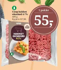Dagli'Brugsen Coop hakket oksekød 4-7% tilbud