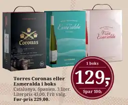 Dagli'Brugsen Torres Coronas eller Esmeralda i boks tilbud