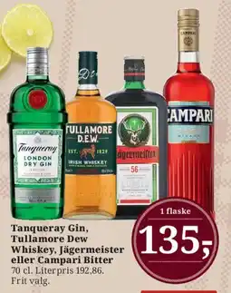 Dagli'Brugsen Tanqueray Gin, Tullamore Dew Whiskey, Jägermeister eller Campari Bitter tilbud