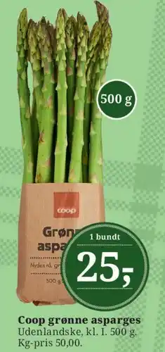 Dagli'Brugsen Coop grønne asparges tilbud