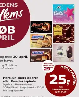 Dagli'Brugsen Mars, Snickers isbarer eller Premier ispinde tilbud
