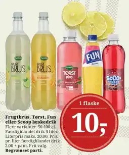Dagli'Brugsen Frugtbrus, Tørst, Fun eller Scoop læskedrik tilbud