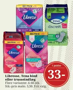 Dagli'Brugsen Libresse, Tena bind eller trusseindlæg tilbud