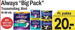 ABC Lavpris Always Big Pack - Trusseindlæg, Bind tilbud