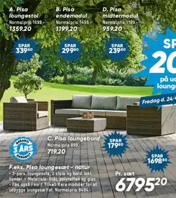 Bilka Pisa loungesæt (natur) tilbud