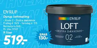 Bilka Dyrup loftmaling tilbud