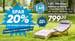 Bilka F.eks. Montreal foldbar solseng tilbud