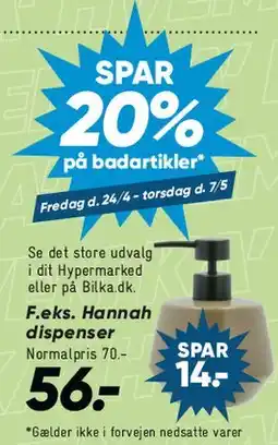Bilka Hannah dispenser tilbud