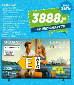 Bilka Sony Bravia 43 LED 4K TV tilbud