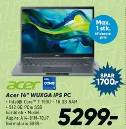 Bilka Acer 14 WUXGA IPS PC tilbud