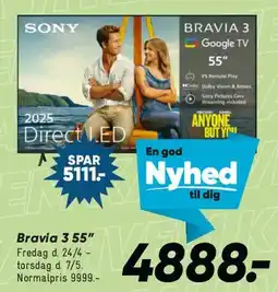 Bilka Sony Bravia 3 55 Google TV tilbud